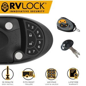RVLock brand Key Fob and Keyless Entry Keypad, RV/Motor Home Door Lock